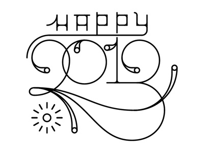 2013 happy lettering new year type