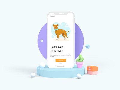 Wagkart, Pet Mobile App app design dog app dog art homepage illustration landingpage mobile app design mobile design mobile ui