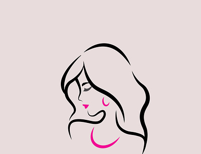 Women Vector face logo illustration logo vector