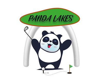 Panda Lake Golf Logo branding logo logo design panda logo vector design vector logo