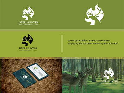 Deer hunter logo design and presentation badge logo branding design flat graphic design hand drawn icon illustrator logo minimal