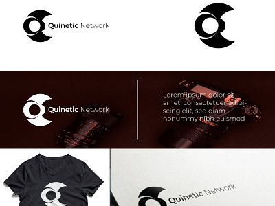 Quinetic Logo with presentation badge logo badgedesign branding design flat graphic design icon logo minimal vector
