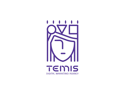 Logo Design for Temis brand identity branding design digital greek illustration logo logo design mark marketing purple purple logo