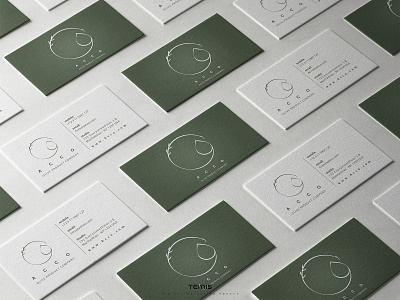 Business Card Design for Acco brand identity branding business card business card design business cards design digital green logo logo design mark marketing stationary design stationary mockup