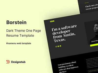 HTML Template – Dark Theme Resume Template bootstrap temeple dark portfolio dark theme free design free html template free theme html portfolio resume