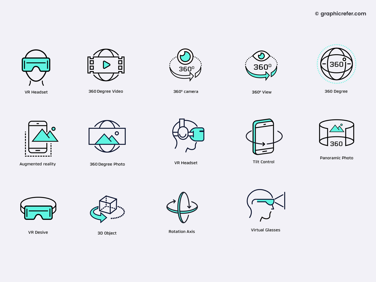 Virtual Reality Icons by Ananta Bose on Dribbble