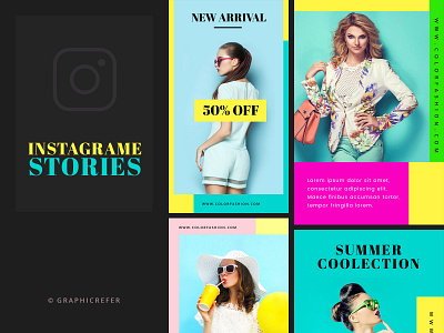 Colourful Instagram stories colourful free design free psd instagram stories