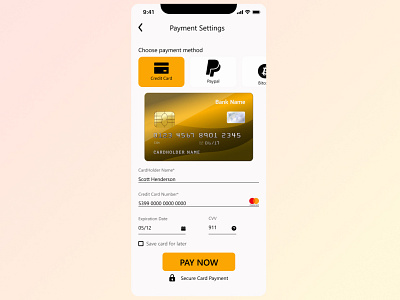 Just finished my second design for #dailyui #002 app credit card checkout design payment ui