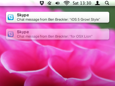 iOS 5 Growl Style growl ios ios 5 lion notification style