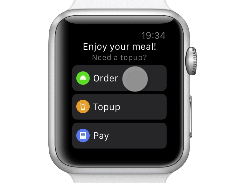 Restaurant Watch App – Drinks Topup app apple watch drinks order pay restaurant smartwatch topup watch