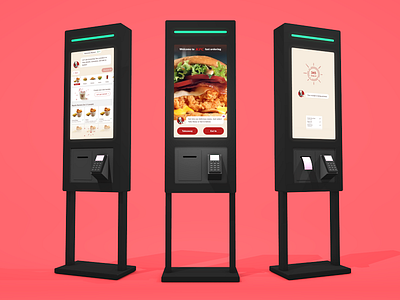 KFC Kiosk 3d design chat ui conversational ui fast food food ordering home screen kfc kiosk menu payment ui ux
