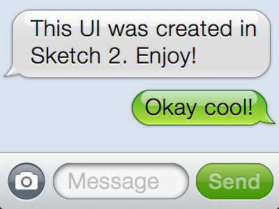 iOS Message UI made with Sketch 2 bubble chat gui ios iphone message sketch 2 template