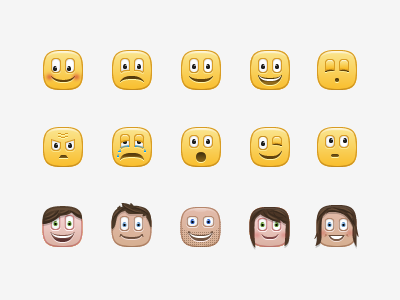 Emoticon Set angry confused cry emoji emoticon emoticons emotions expressions faces glyphs happy icons people ribot sad sleepy smile smiley smilies