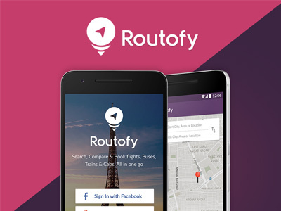 Routofy Android App screens android app bus cab booking in just one search flight train