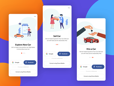 Vola Cars Onboarding app design ios design minimal design onbaording onboarding illustration onboarding screen