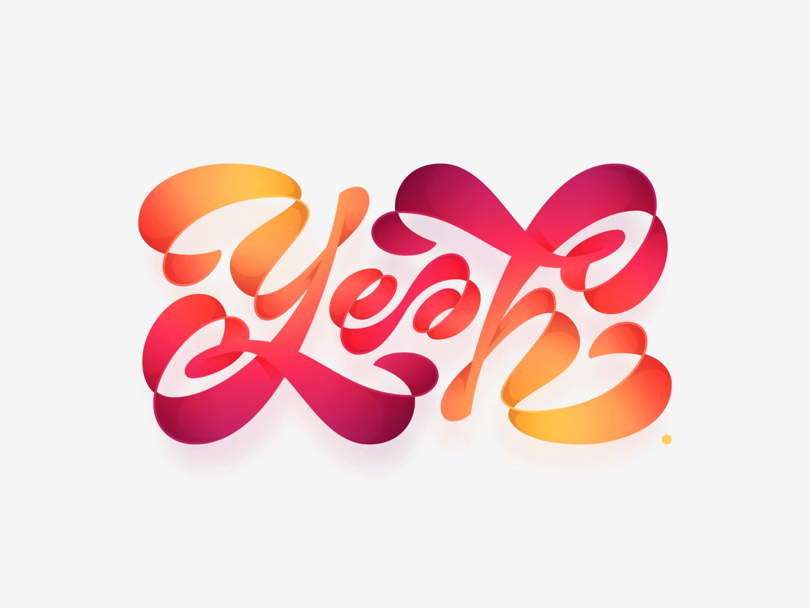 Yeah! ambigram illustration illustrator letter lettering letters logo shades shadows vector yeah