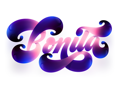 Bonita 2d 3d bonita branding design gradients graphic design illustration illustrator letter lettering letters logo nice shadows ui vector