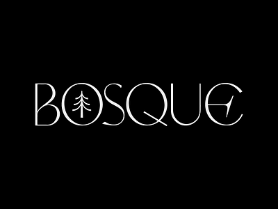 Bosque bosque branding design graphic design illustration illustrator letter lettering letters logo mark shadows typography ui vector