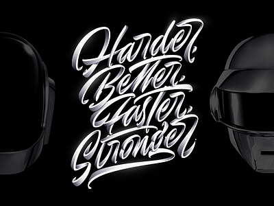 Daft Punk - Harder, Better, Faster, Stronger better daft electro faster harder lettering music punk robot stronger