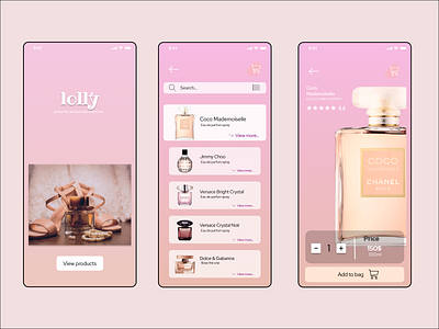 Perfume Shop app design online shop ui ux