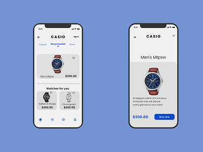 Casio-Online Shop app design mobile online shop ui ux