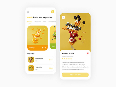Fruits and Vegetables App Design app design ui ux