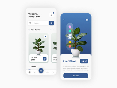 Plant App Design app design ui ux