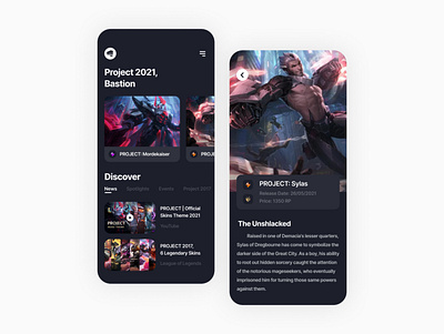 League of Legends | App Design app design ui ux