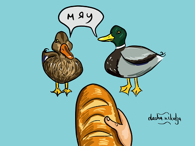 Ducks bread design ducks illustraion procreate