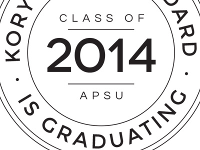 grad stamp announcement black graduation sans sans serif white