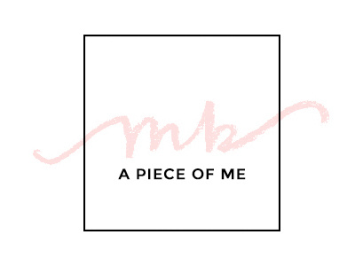 mb / a piece of me - final black branding hand drawn logo pink sans sans serif white