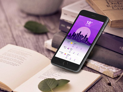 IOS Weather App Screen creative ios iphone6 mobile app mockup popular weather app.