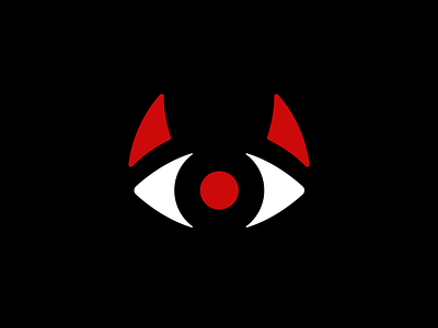 Devil's eye black demon devil eye flat graphic hell icon illustration logo red vector