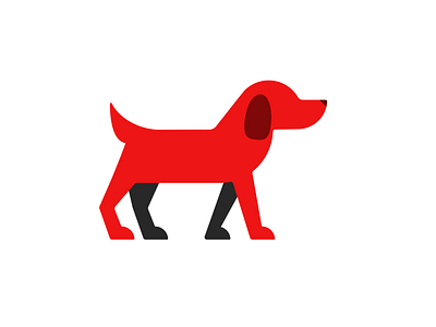 Red dog animal dog flat icon logo pet puppy vector vet