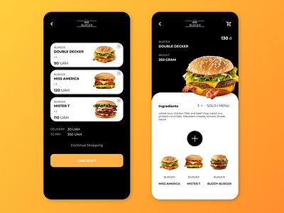 Burger Mobile burger delivery design food menu mobile ui ux web