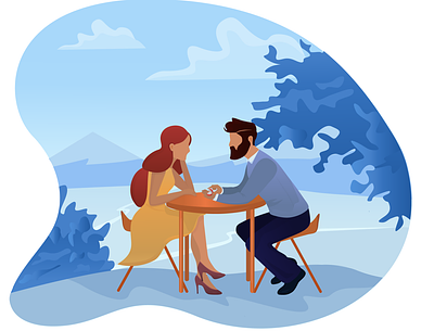 Vector illustration of a couple in love a couple in love flat design flat illustration graphic design love man and woman marriage proposal vector