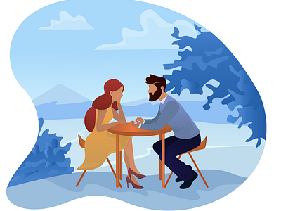 Vector illustration of a couple in love