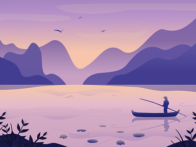 landscape, vector illustration