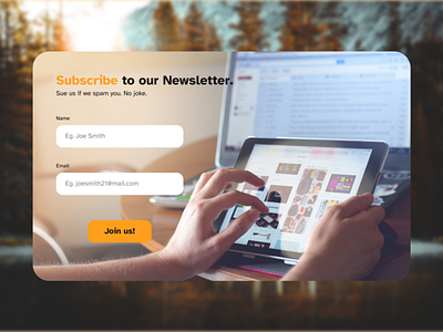 001 #DailyUI SignUp form for Newsletter. design newsletter pinterest signin signup unsplash web yellow