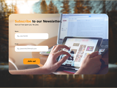 001 #DailyUI SignUp form for Newsletter.