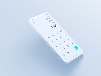 Calculator Cyan minimal 004 #DailyUI