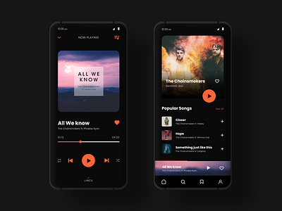 Music Player Dark UI Design