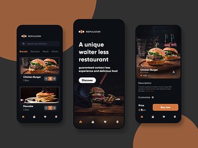 A contact-less restaurant web app concept. android app design chef dailyui design illustraion illustration minimalist pinterest restaurant restaurant app ui uiux web