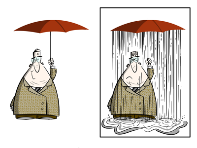 Rain cartoon character comic design drawing hand drawn illustration ink photoshop