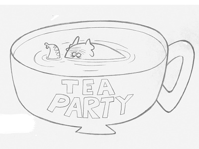 Tea Sketch animal cartoon elephant pencil politics rough sketch