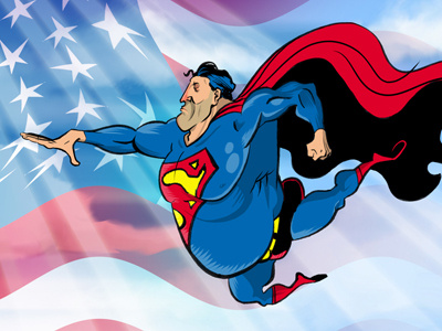 Sups cartoon character comics dc heroes illustration superman