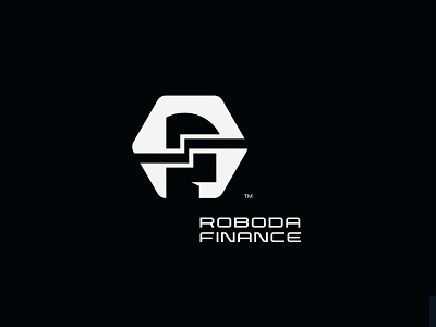 Roboda Finance logo. branding cyber logo cyber security logo defi finance logo fintech logo futuristic logo logo logomark logotype robot logo robotic logo