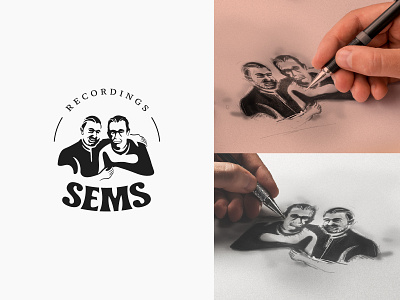 SEMS RECORDINGS - illustrative logo design branding illustration illustrative logo lettermark logo logodesign logomark logotype monogram logo retro