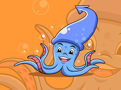 squids cartoon cute