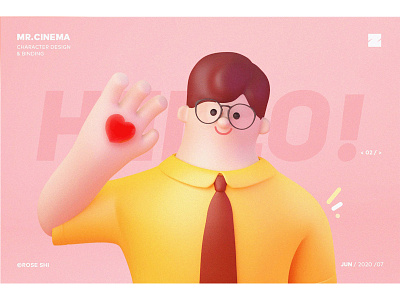 Hello！ 3d c4d ip pink